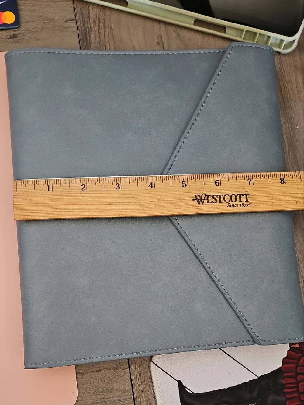 New Erin Condren Slate Blue Leather Folio Notebook